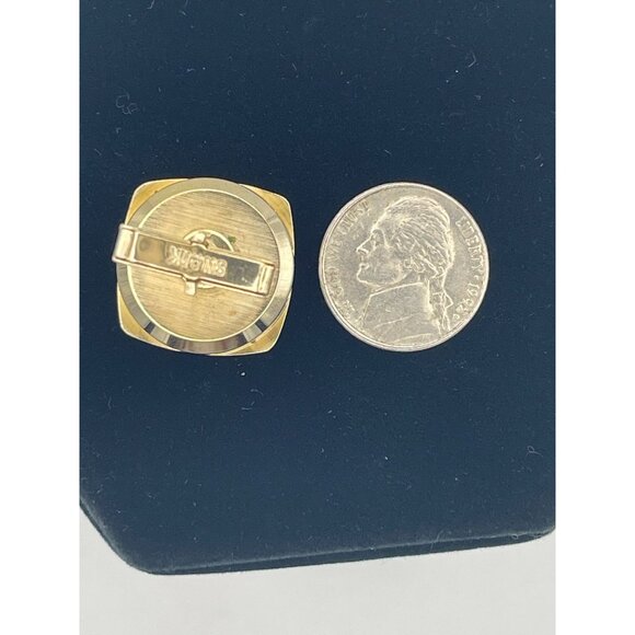 Swank Cufflinks Satin Shiny Gold Tone Watch 1" - Picture 5 of 6